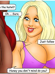 Interracial porn comics. Take me! Take me right here! I wanna ride your hard black dick!