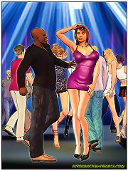 Interracial Comics. Sexy white chick want black cock right in disco club