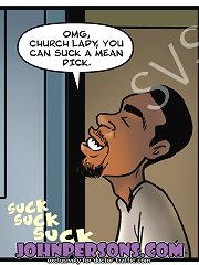 Hardcore interracial John Persons porn comics with black cock deep penetrating blonde hottie in throat