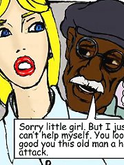Pretty blonde girl and old black fucker John Persons interracial porn