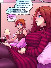 Cartoon sexy girls are talking about who's ass is bigger